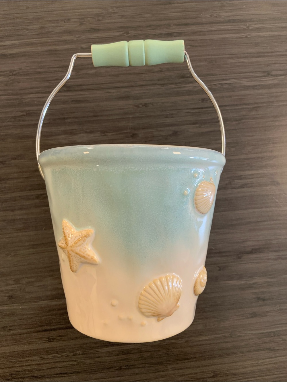 Ceramic Bucket with Seashell Design